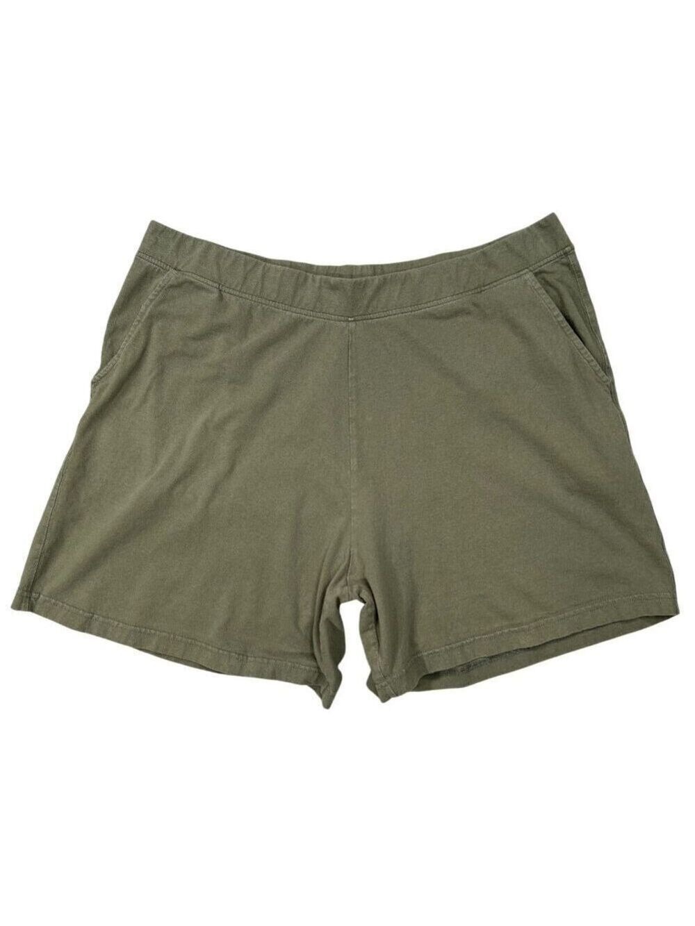 Basic Editions Women's Olive Green 100% Cotton Shorts Plus Size 1X